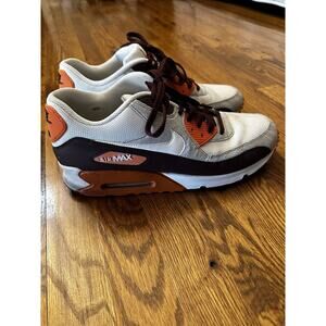 Nike Air Max 90 Men’s 12 White Mahogany Safety Orange